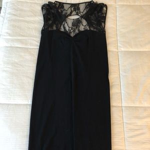 Black tight dress with sexy lace detail